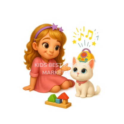 Mia and Ella – Play & Learning Clipart Set (9 PNG Illustrations)