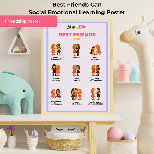 Educational Poster - Mia and Ella – Best Friends Can  Social Emotional Learning Poster for Kids