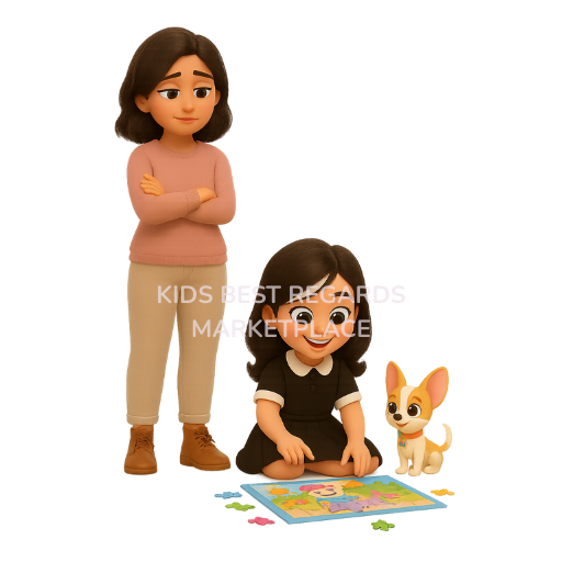 Mia and Ella – Play & Learning Clipart Set (9 PNG Illustrations)
